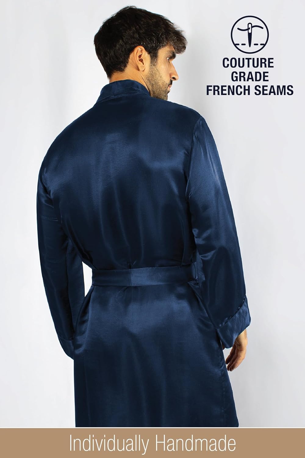Tara Sartoria Luxury Artisan Silk Robes For Men, Pure Natural Mulberry Mens Silk Robes 27 Momme - Image 3