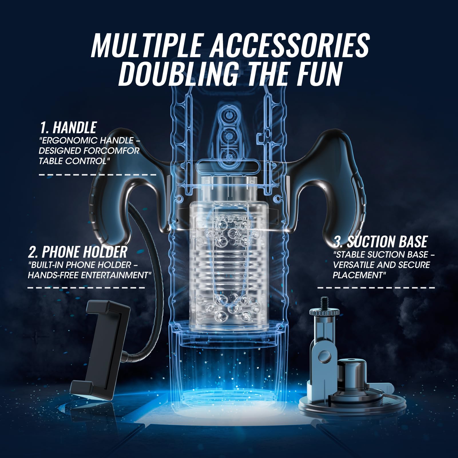 EINSEO AI Sync Male Masturbator Sex Toys for Men - Adult Toy Male Sex Toys with 7 Thrusting & 7 Rotating Modes, Pocket Pussy Hands Free Sex Machine LCD Display with Visual Window & Mounting Base: Handle