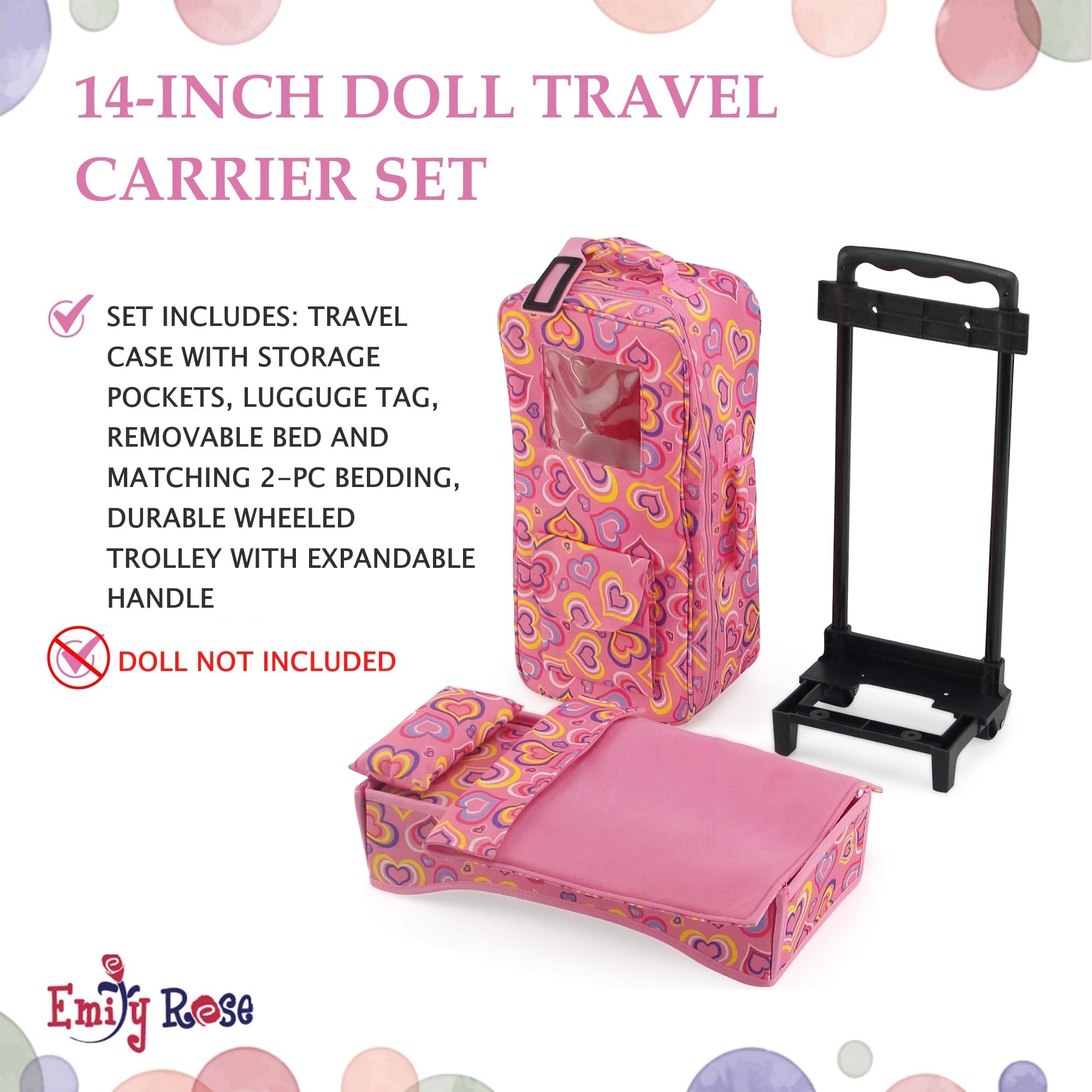 Amazon.com: Emily Rose 14 Inch Doll Travel Carrier Backpack - Pink