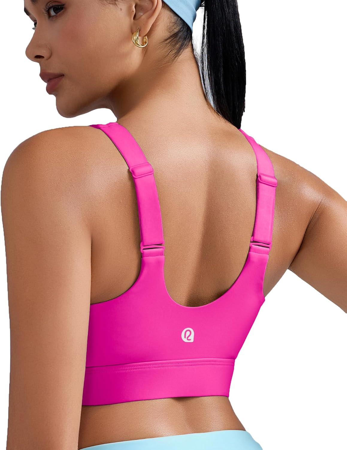 RUNNING GIRL Adjustable Straps High Impact Sports Bra for Women,High Support Workout Sports Bras with Sewn in Pads