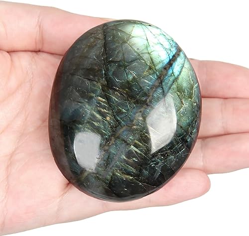 Miniatura 5 de Orientrea Piedra de palma de turmalina negra, 1 pieza de piedra energética de bolsillo de turmalina negra, piedra de preocupación de cristal