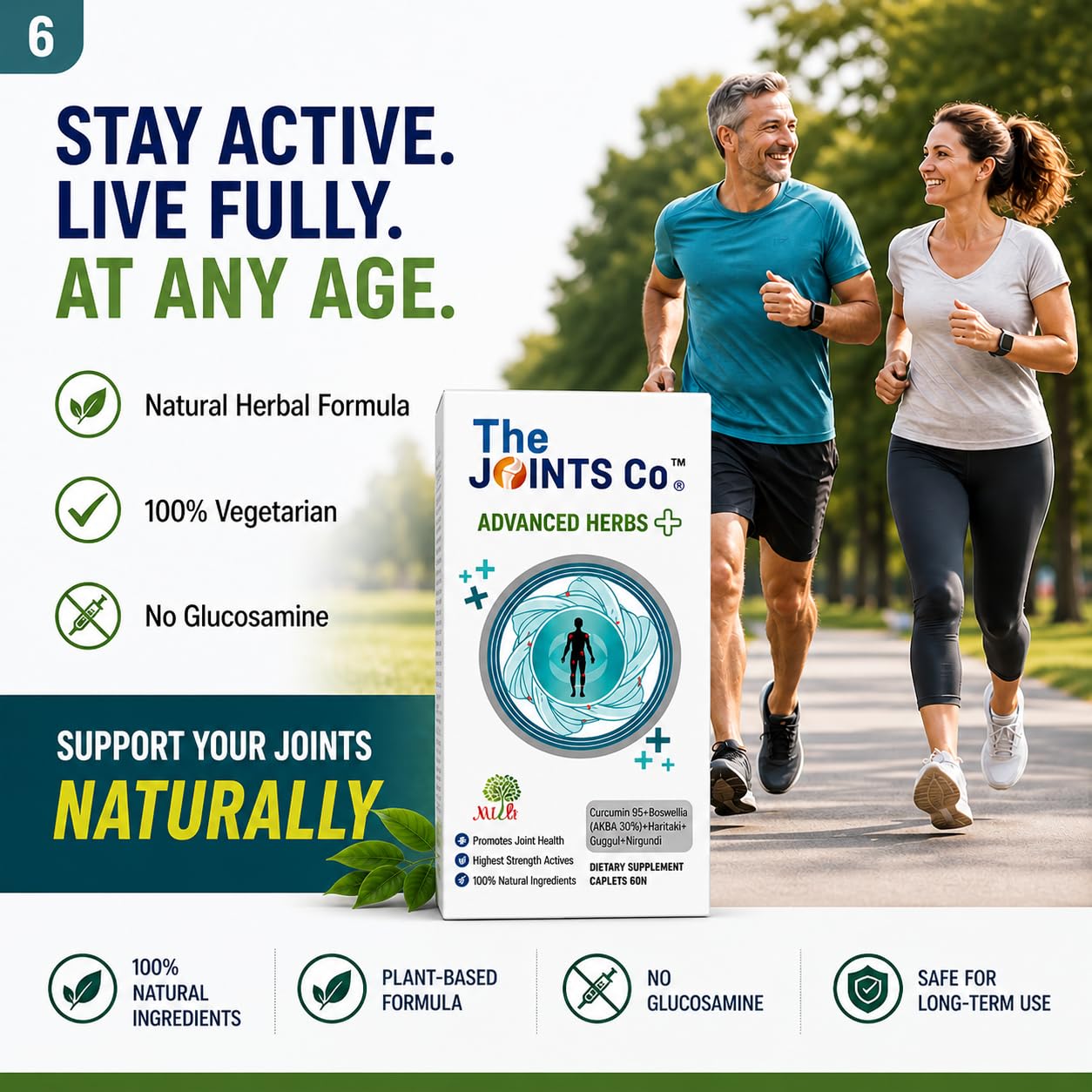 The Joints Co Advanced Herbs Plus Plant-Based Joint & Bone Support Supplement | 100% Vegetarian | No Glucosamine | For Joint Pain, Mobility, Flexibility & Bone Strength | 60 Tablets — Amazon image 6