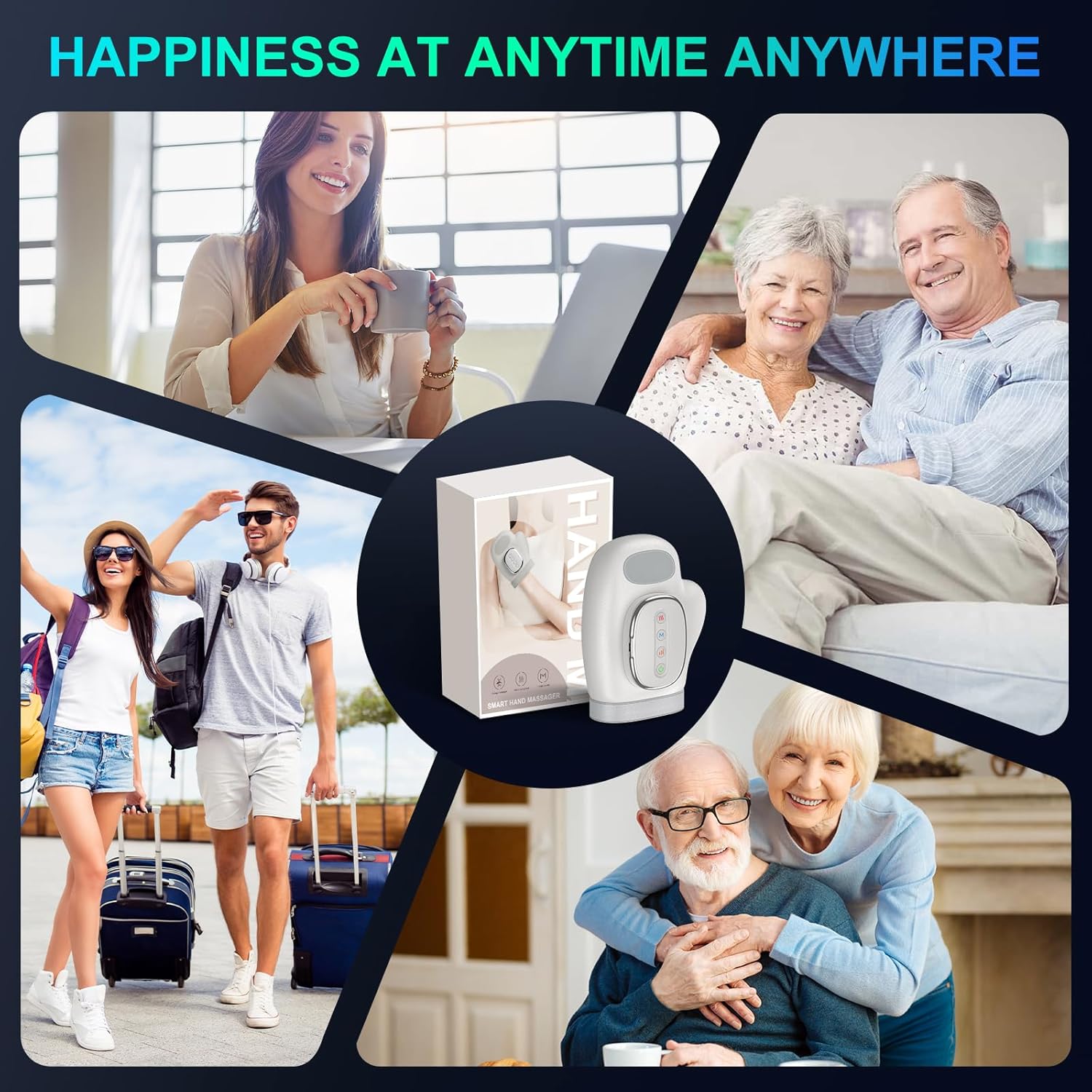 Professional Hand Massager with Heat Compression Therapy, 3 Massage 4 Temperatures 5 Compression Pain Relief Glove, Arthritis & Wrist Carpal Tunnel Neuropathy Circulation, Gifts for Women/Men - Image 7