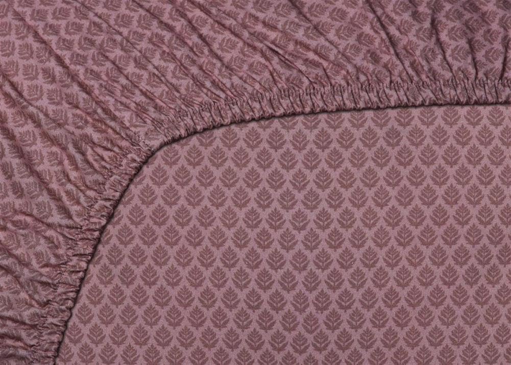 Drap-housse percale de coton Pip Studio Thousand Leaves mauve 100x200 cm