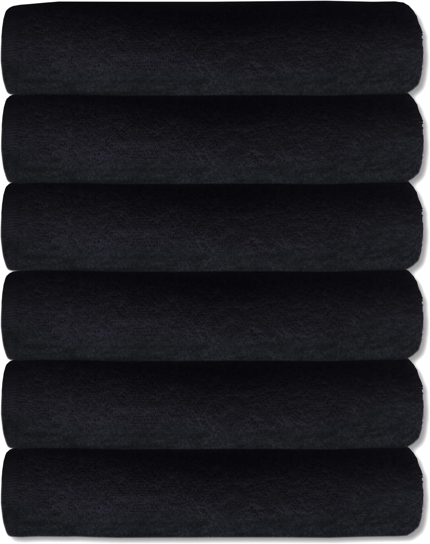 A & B TRADERS Guest Towels Packs 100% Egyptian Cotton 30cm x 50cm Soft Quick Dry (Black, 6)
