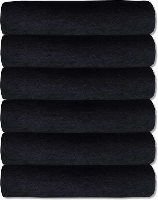 A & B TRADERS Guest Towels Packs 100% Egyptian Cotton 30cm x 50cm Soft Quick Dry (Black, 6)