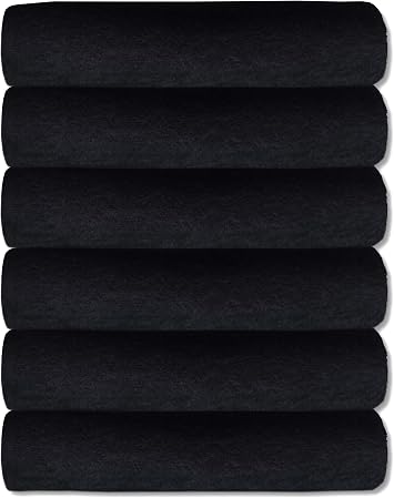 A & B TRADERS Guest Towels Packs 100% Egyptian Cotton 30cm x 50cm Soft Quick Dry Black, 6