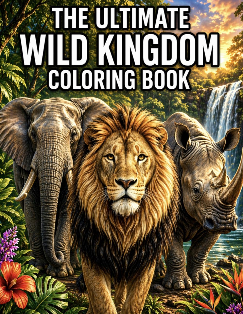 The Ultimate Wild Kingdom Coloring Book: Realistic Animal Coloring Book for Teens & Adults | Lions, Elephants, Tigers & Wildlife Art Designs (The Ultimate Teen & Adult Coloring Series)