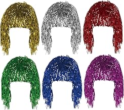 6PCS Hair tinsel, tinsel wig, party wigs, for Fancy Dress Shiny Party Costume Cosplay Photo Props,Adults Men Women Cosplay Headwear Masquerade Wigs Party Accessories