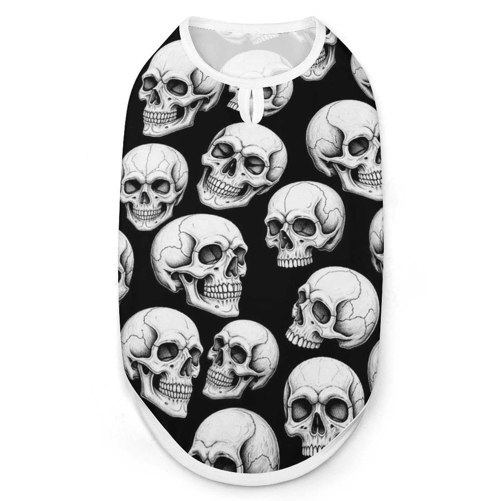 Lightweight Breathable Dog T Shirts Skull Summer Sleeveless Pet Vest Clothes Stretchy Tank Top for Small Medium Dogs (M)