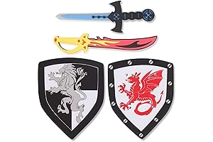 Liberty Imports Dual Foam Sword and Shield 4-Piece Combat Warrior Costume Playset