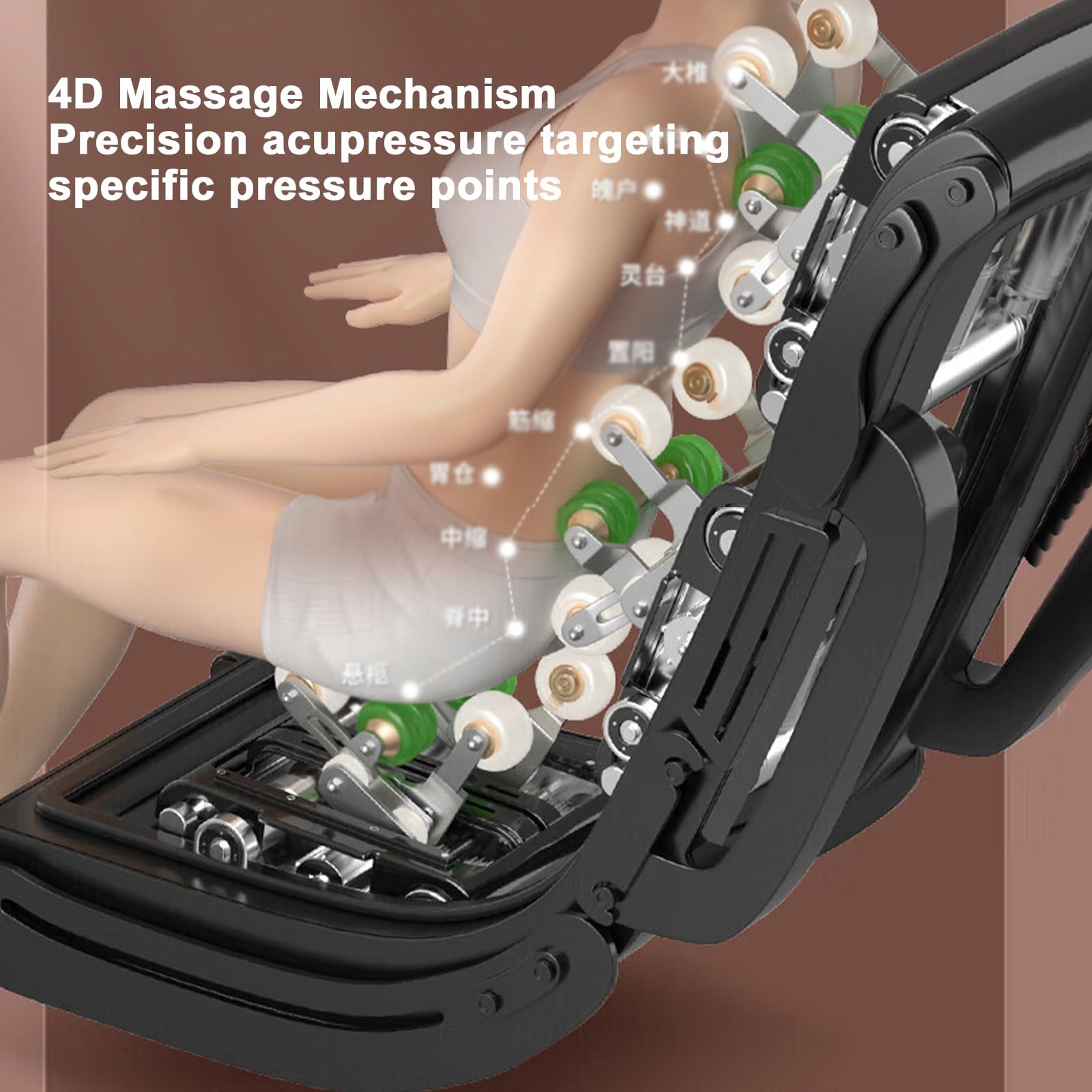 Poltrona Massaggiante Reclinabile, Nodi Per Massaggio Digitopressione, Ideale Per Alleviare Il Mal Di Schiena E Rilassare Sia Il Corpo Che La Mente.(White)