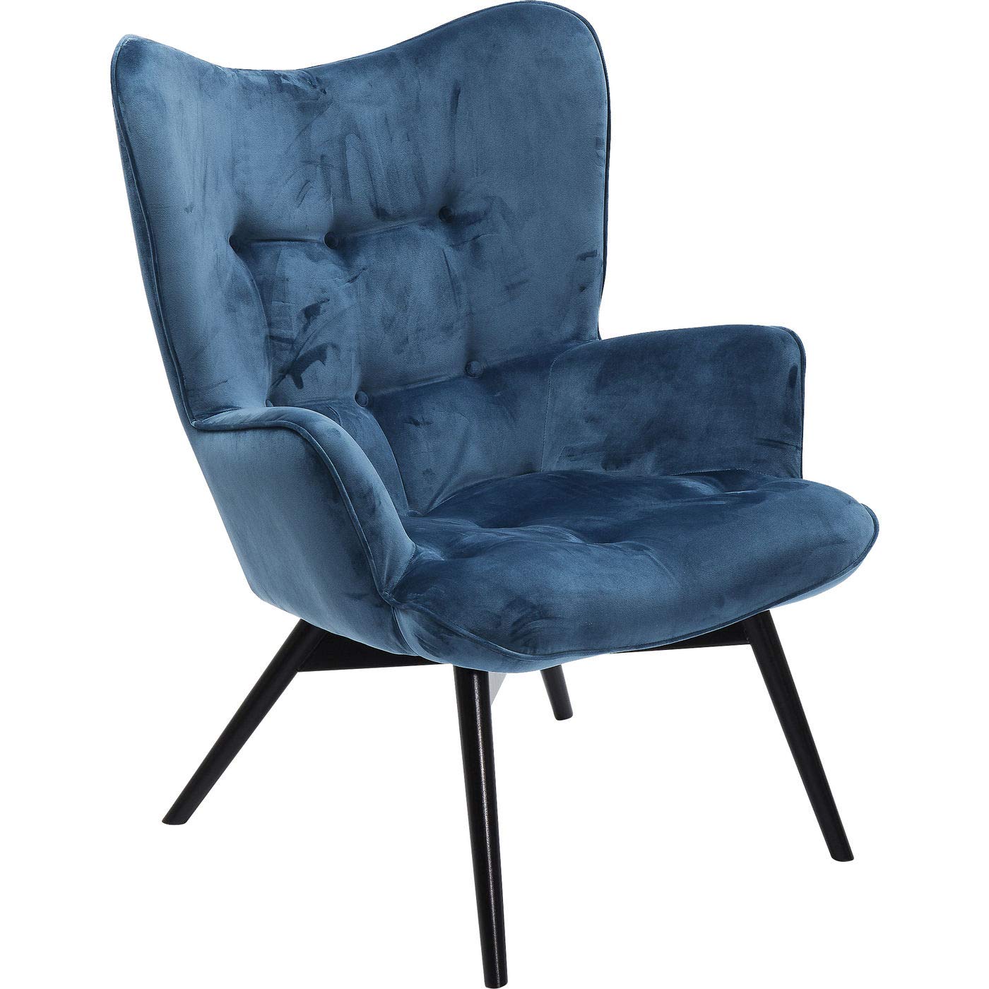 Kare Design Sessel Black Vicky, Petrol, Sessel, Polstersessel, Samtoptik, Buchenholz Beine, 94x73x83 cm (H/B/T)