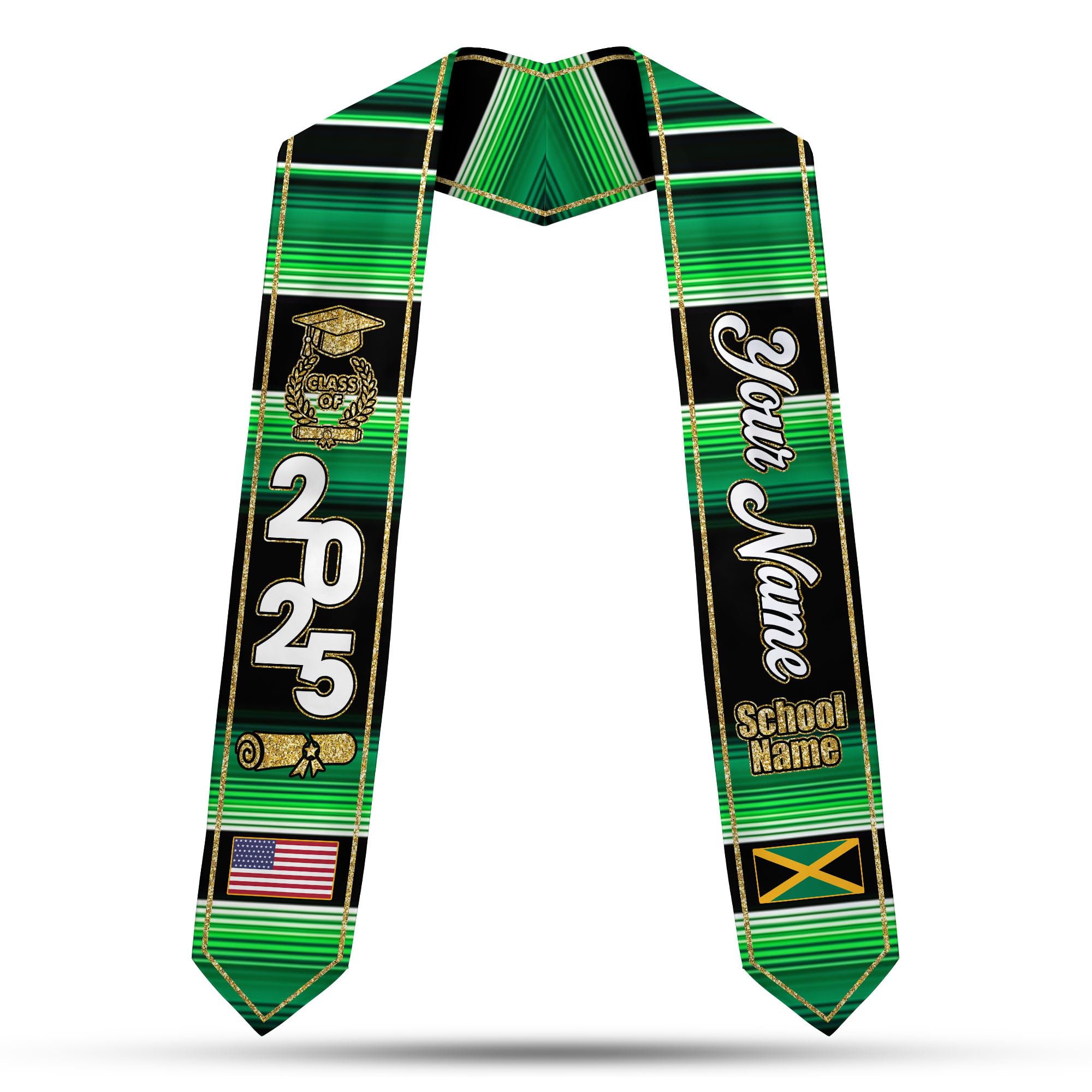 MonkeyVan Personalized Jamaica Graduation Stole Sash 2025, Custom Jamaican Graduation Sash, Congratulation Gifts 2025 Jamaica7