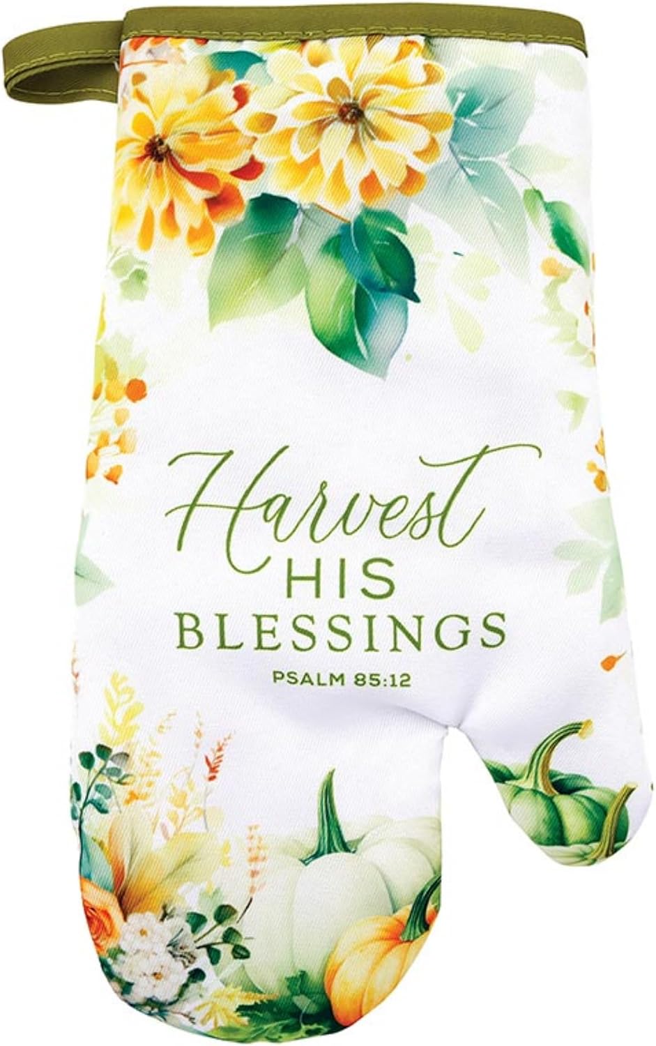 Faithworks Kitchen Gifts - Recycled Cotton Oven Mitt for Thanksgiving, 6.5" W x 11" H, Harvest His Blessing