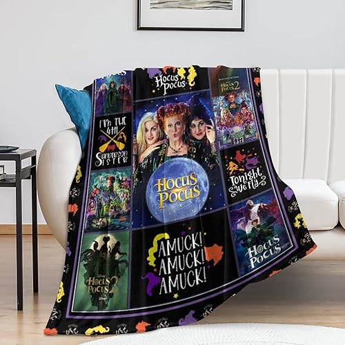 Manta de franela ultrasuave para Halloween, manta ligera y cálida, regalos para niños y adultos, 50 x 40 pulgadas