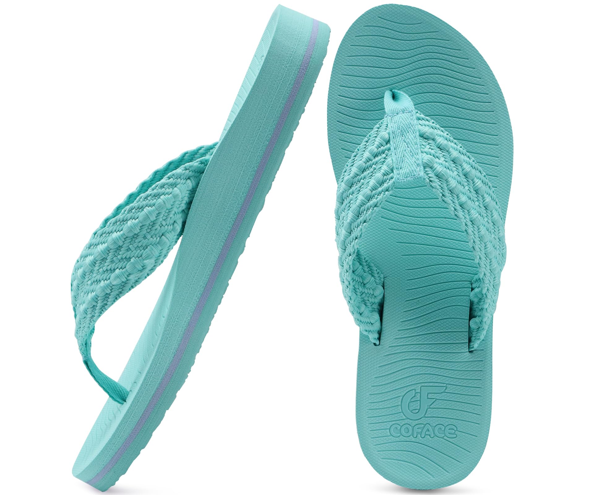 COFACE Womens Orthopedic Flip Flops Comfortable Orthotic Sandals Cushion Recovery Plantar Fasciitis Walking Slip On Ladies Flip Flops for Woman Size 5