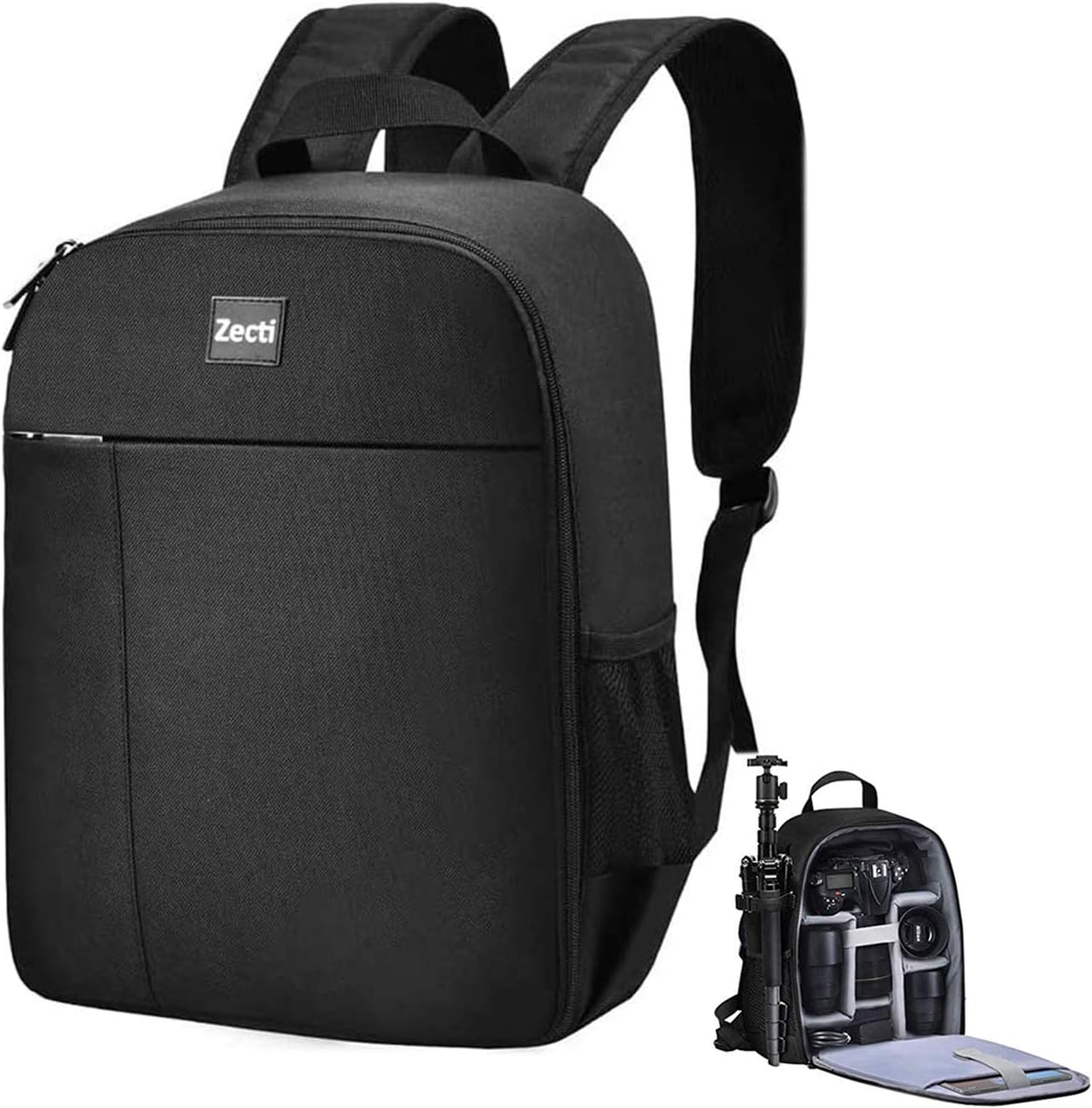 Zecti Camera Backpack, DSLR/SLR Mirrorless Photography Camera Bag with Waterproof, Fits up to 14 Inch Laptop, Camera Case Compatible for Sony Canon Nikon Camera and Lens Tripod Accessories