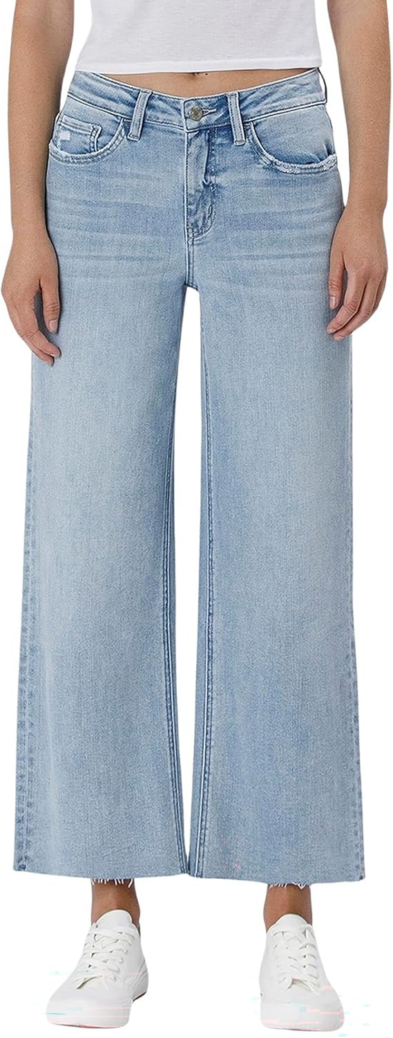 VERVET Women's Olivia High Rise Wide Leg Jeans