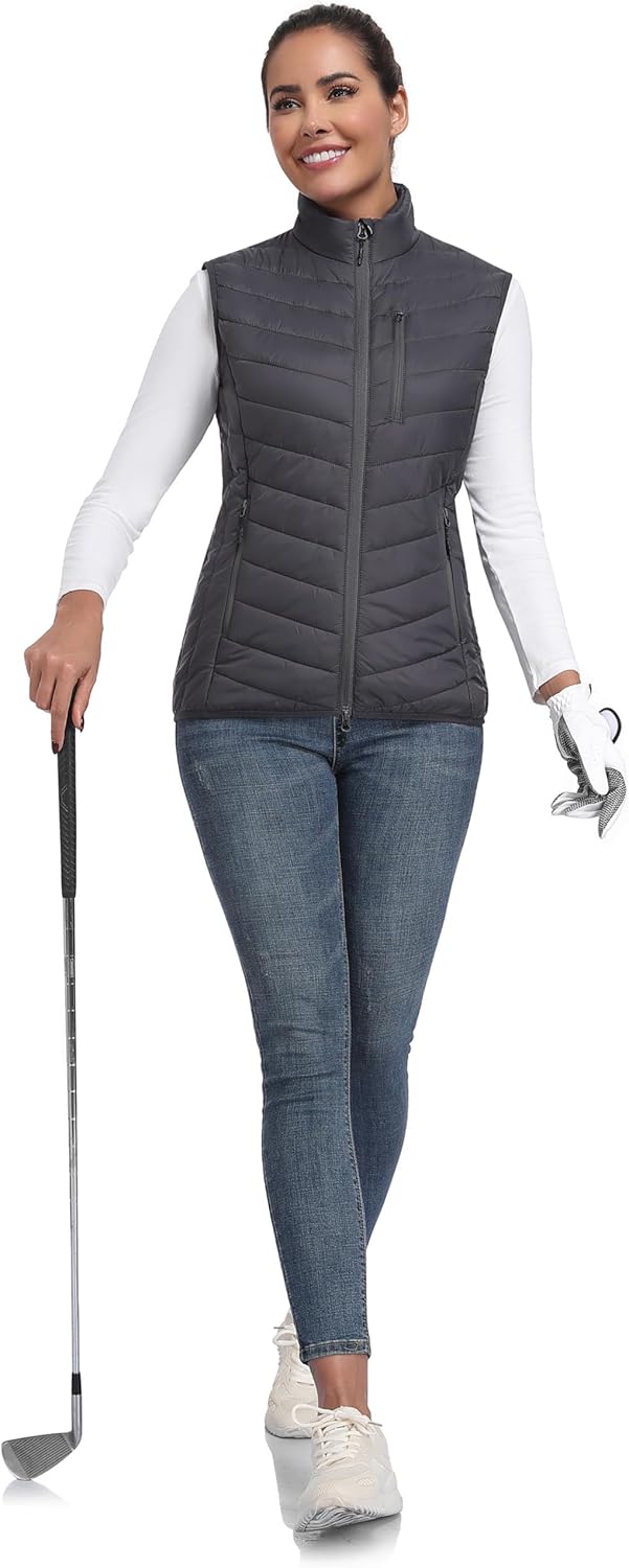Little Donkey Andy Women's Lightweight Packable Puffer Vest Outerwear Warm Sleeveless Winter Jacket for Golf Hiking - Image 7