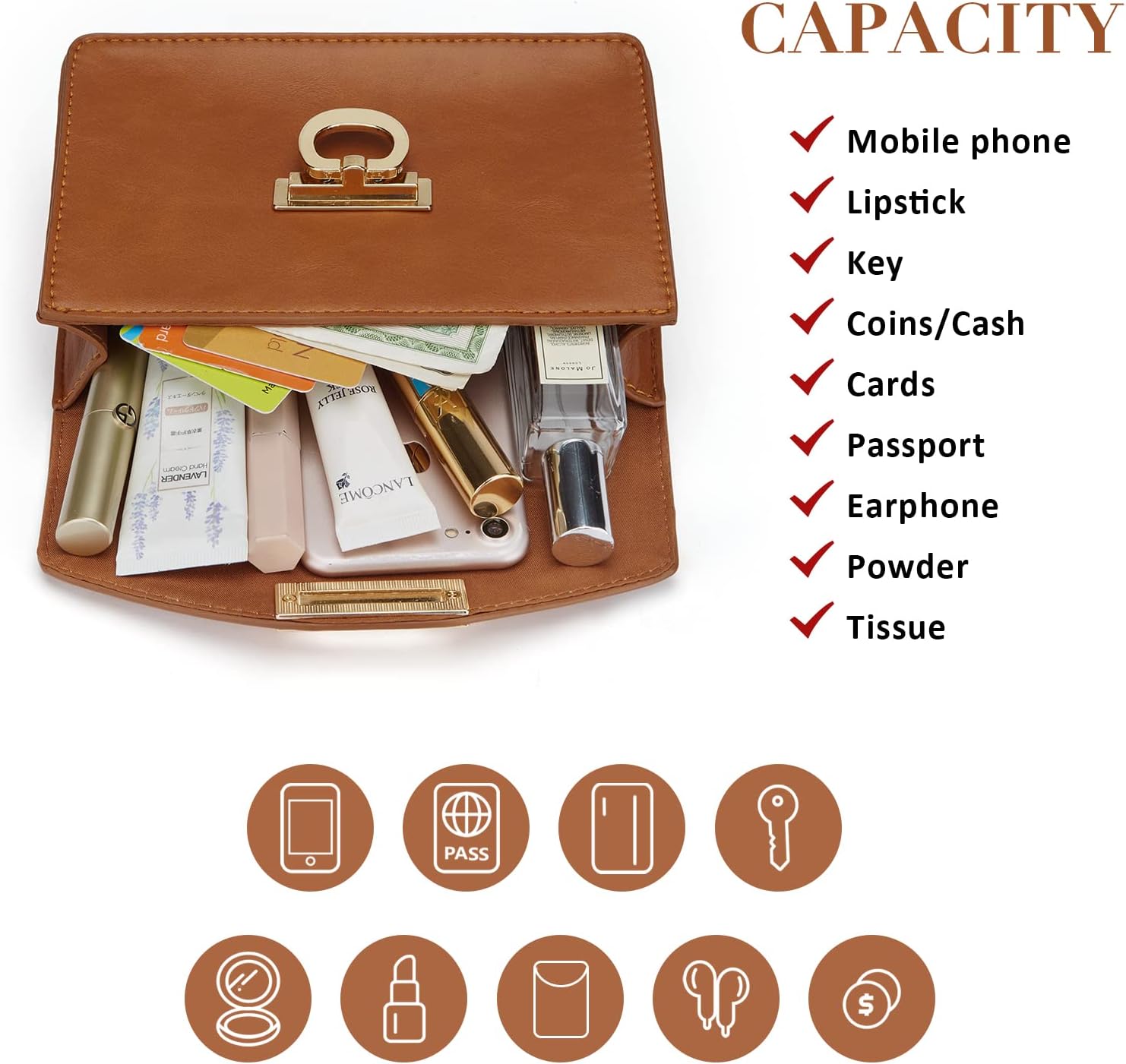 ECOSUSI Fanny Pack for Women PU Leather Belt Bag Waist Bag Fashion Waist Pack Pouch Small Purse for Party, Travel, Hiking - Image 5