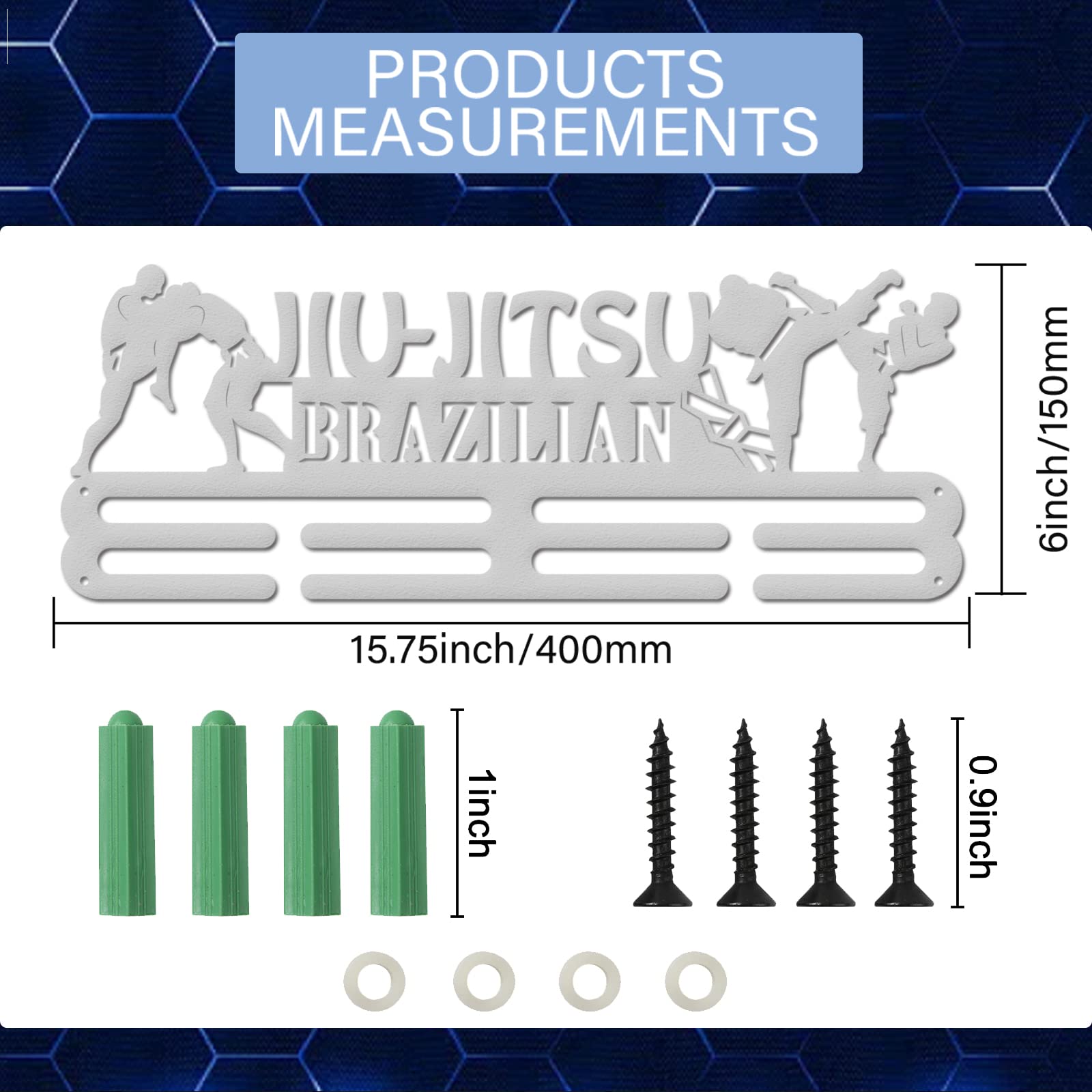 INFUNLY Medal Display Brazilian Jiu Jitsu Award Holder Sports Medal Hanger Rack Wall Mounted Medal Hanger Race Medal Wall Hanger for Brazilian Jiu Jitsu Awards Ribbon - Image 2