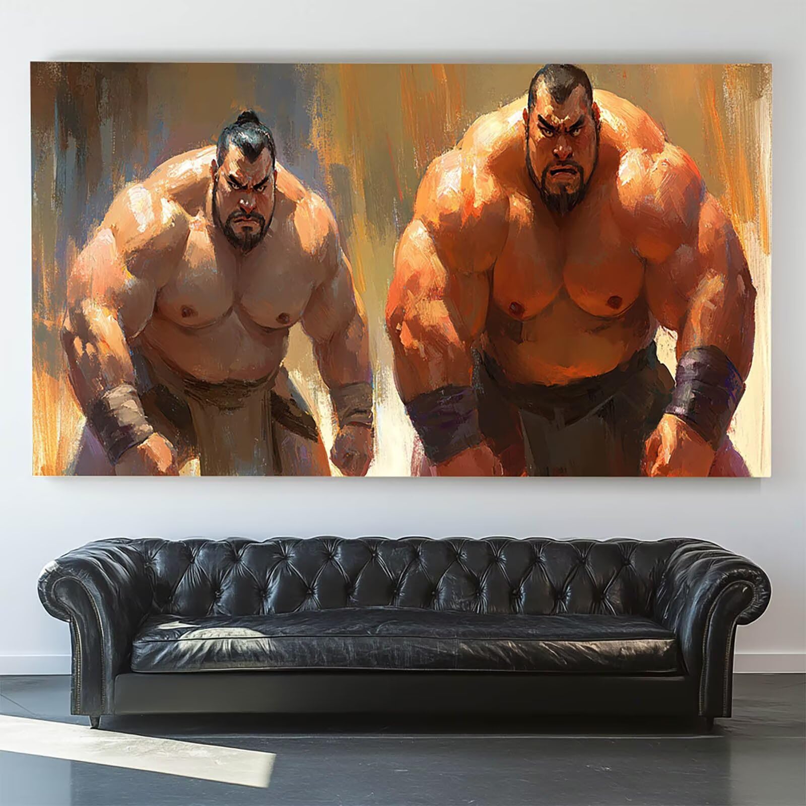 DIY Malen nach Zahlen Erwachsene Sumo Malen nach Zahlen ab 7 jahre Mädchen Athlet Kreativ set für Erwachsene mit Leinwand Acrylfarben set und Pinsel, Bastelset zum Bemalen für Wanddeko 100X200cm 9-3-V