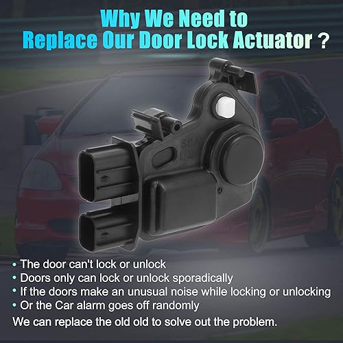 Miniatura 3 de X AUTOHAUX Motor de accionamiento de cerradura de puerta delantera izquierda lado del conductor para Honda Civic para Acura CR-V Element Accord 2