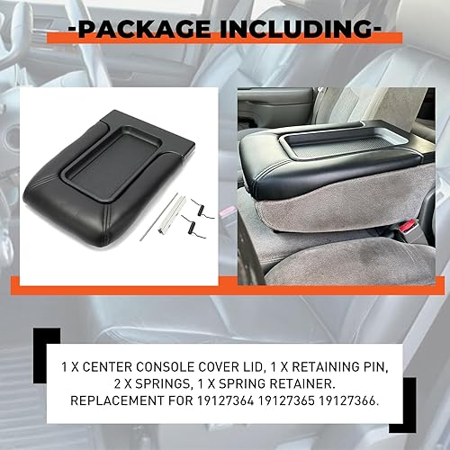 Miniatura 6 de ECOTRIC Tapa para reposabrazos de consola central compatible con Chevy Silverado Tahoe Avalanche Suburban GMC Sierra Yukon Escalade 1999-2007