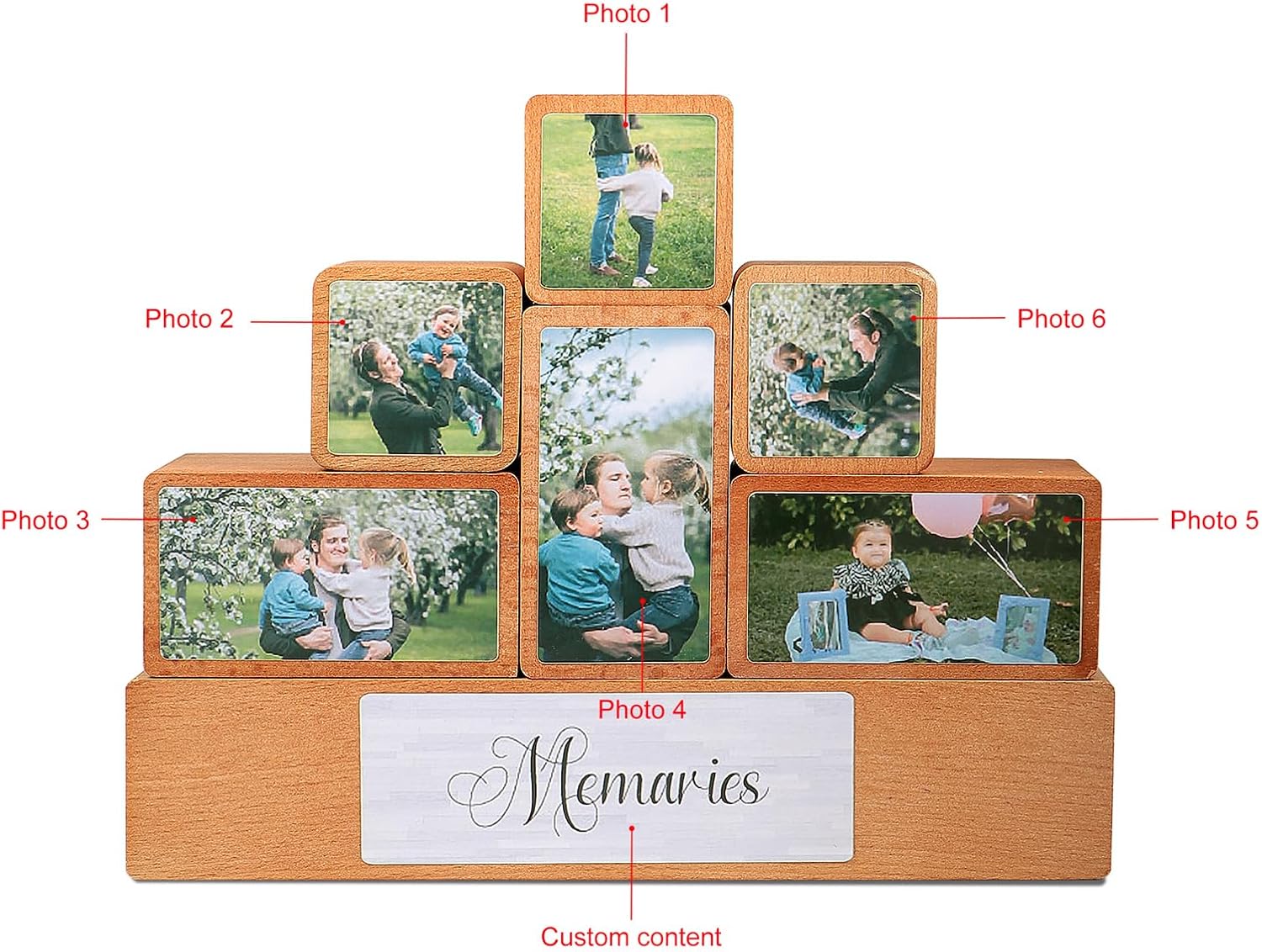 LucySky Personalized Wooden Tree Family Puzzle with Names Custom Family Name Sculpture Home Decoration Christmas Birthday Gifts for Dad Mom House Warming (Style 4)