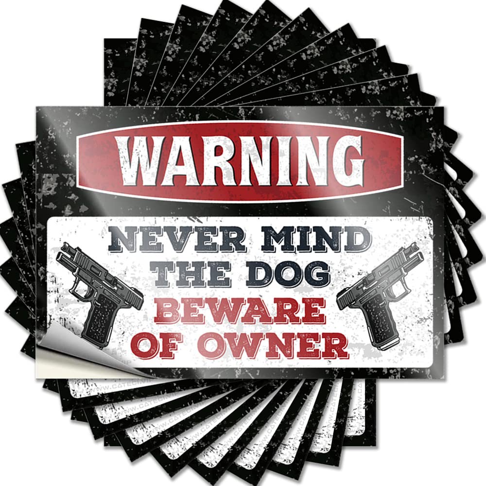 Never Mind The Dog Beware of Owner Guys Surfing DIY | Scented Saying Accessories Removable Vinyl Sticker Decal(6X9CM)