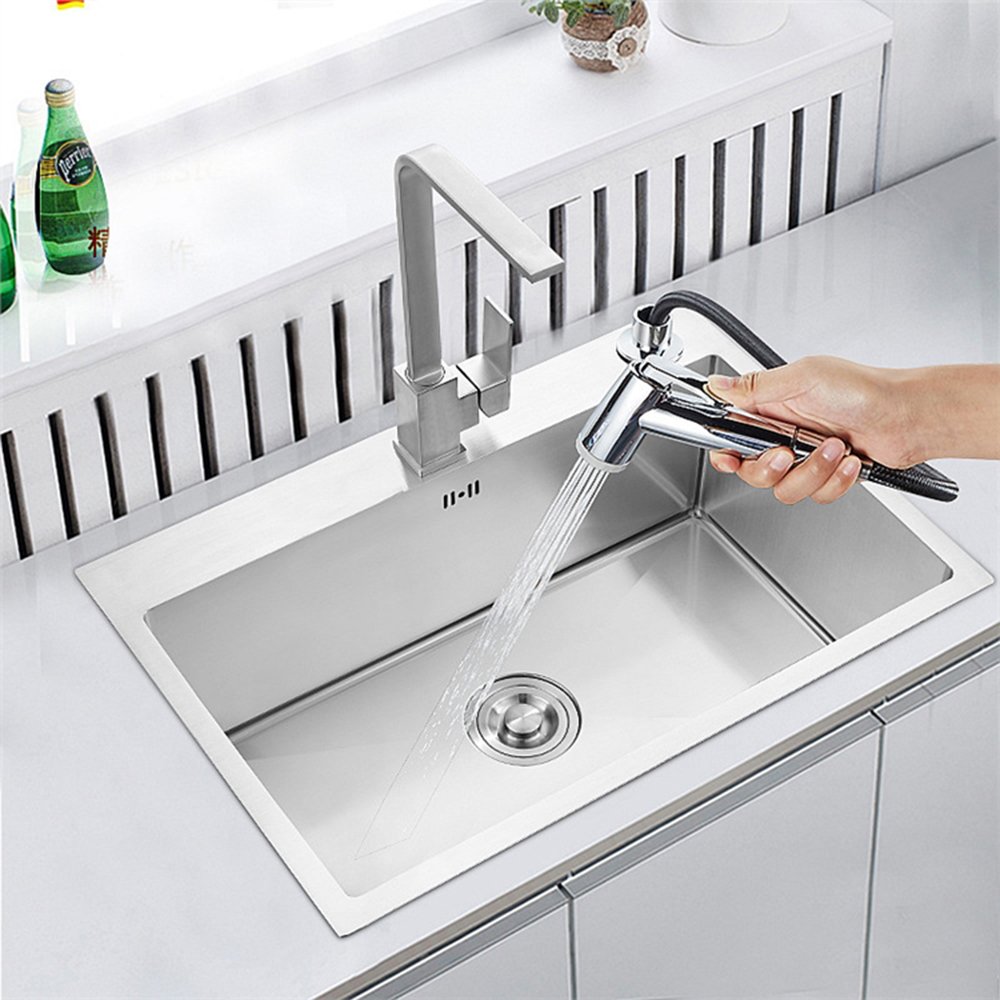 Amazon | キッチンシンク(蛇口なし) 台所の流し台 1槽シンク