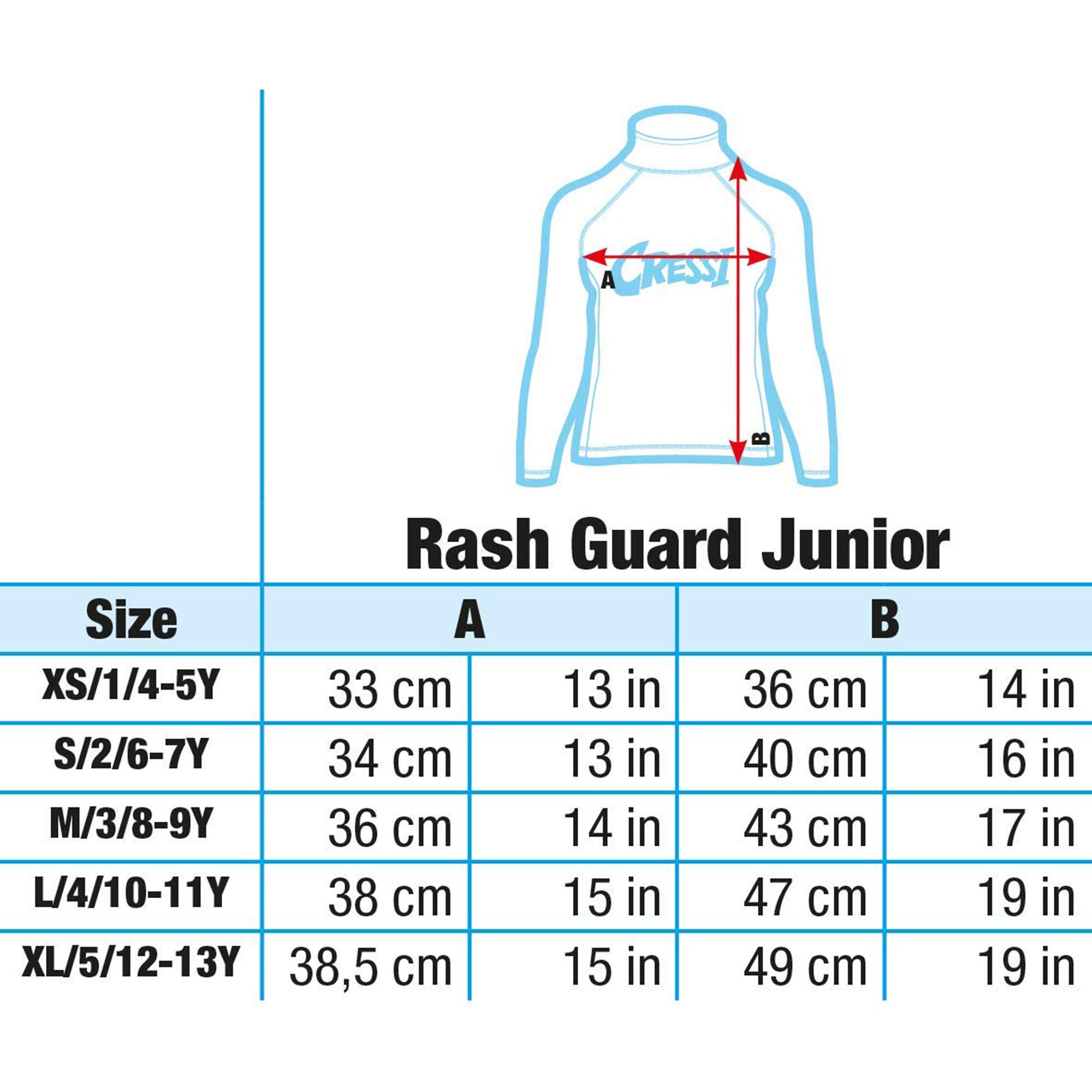 Cressi Rash Guard dla dzieci Unisex-Youth Rash Guard Short Jr (1 w zestawie)