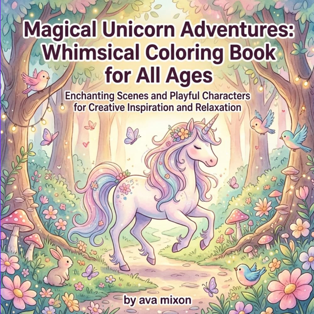 Magical Unicorn Adventures: Whimsical Coloring Book for All Ages: Discover Enchanting Unicorns and Relaxing Art Therapy for Kids and Adults