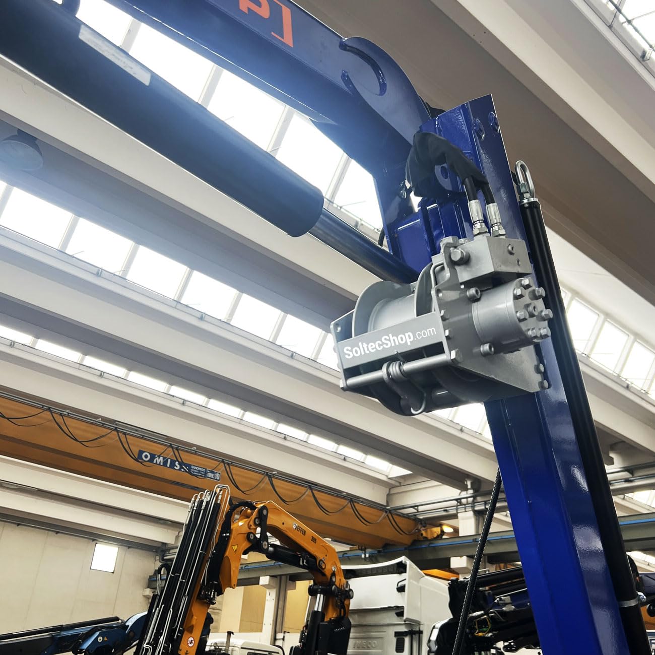 Kompakte hydraulische Seilwinde Tragkraft 500 kg - Hydraulischer Hebezug - Ideal für Kräne - Industriewinde - Hubgeschwindigkeit 50 m/min, Arbeitsdruck 175 bar