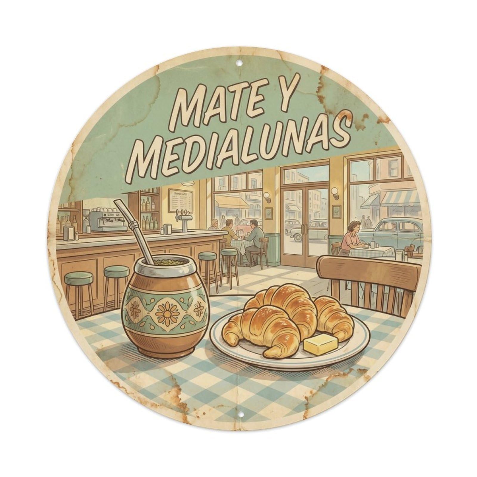 Brew Station Tea Beverage Argentina Travel Retro Diner Metal Tin Sign