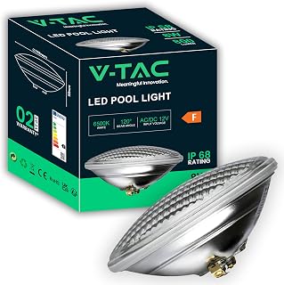 V-TAC Lampada Led da Piscina 8W - PAR56 - Lampada in Vetro Antiurto per Illuminazione...