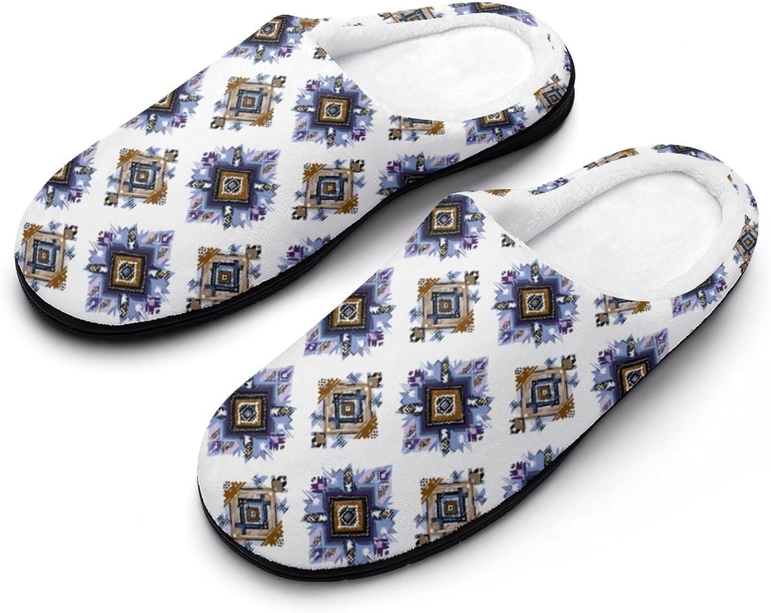 Boho Western Men's Slippers - Non-Slip Warm Comfort