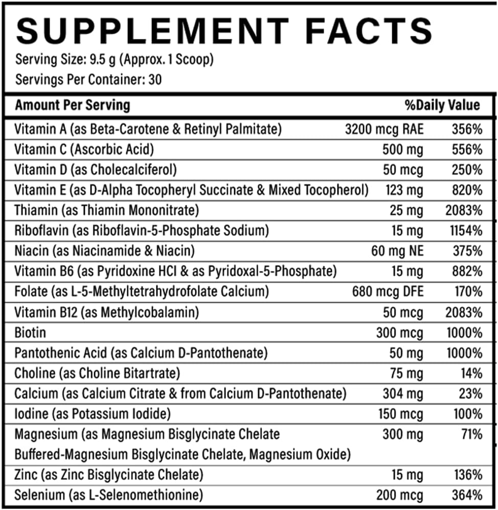 ImmunoPower Gold Supplement Facts label, page 1