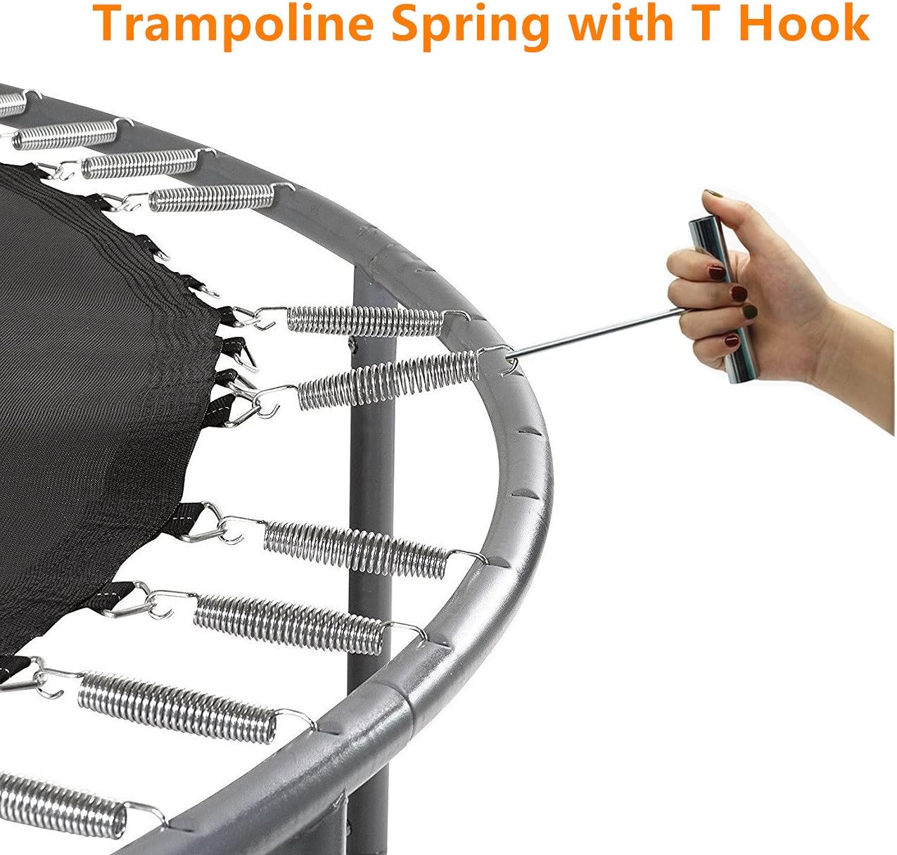 TreeLen Trampoline Springs Heavy Duty 5.5-7Inch Stainless Steel Trampoline Replacement Springs Universal Trampoline Accessories with Spring Tool with 16 Pack