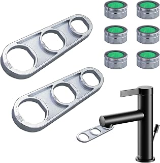 2 llaves de montaje M16/M18/M20/M22/M24/M28, de aleación de zinc, con 6 unidades de regulador de chorro