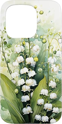 Vista 31 de Funda de fondo para iPhone 13 Pro Beautiful Lily of the Valley Watercolor