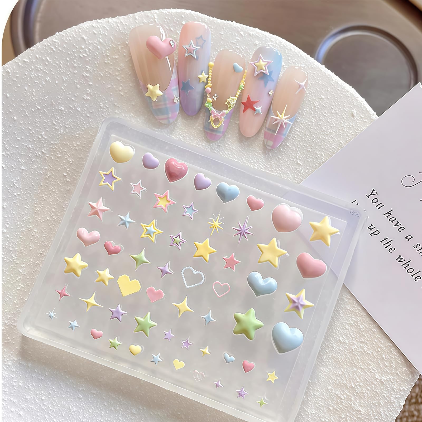 Silicona Formas De Uñas Estrella Corazón Hexagrama 3D Estrellas Diseño Para Uñas Resina Colgantes De Estrella Plantilla Grabado Modelo Para Arte De Uñas Acceso