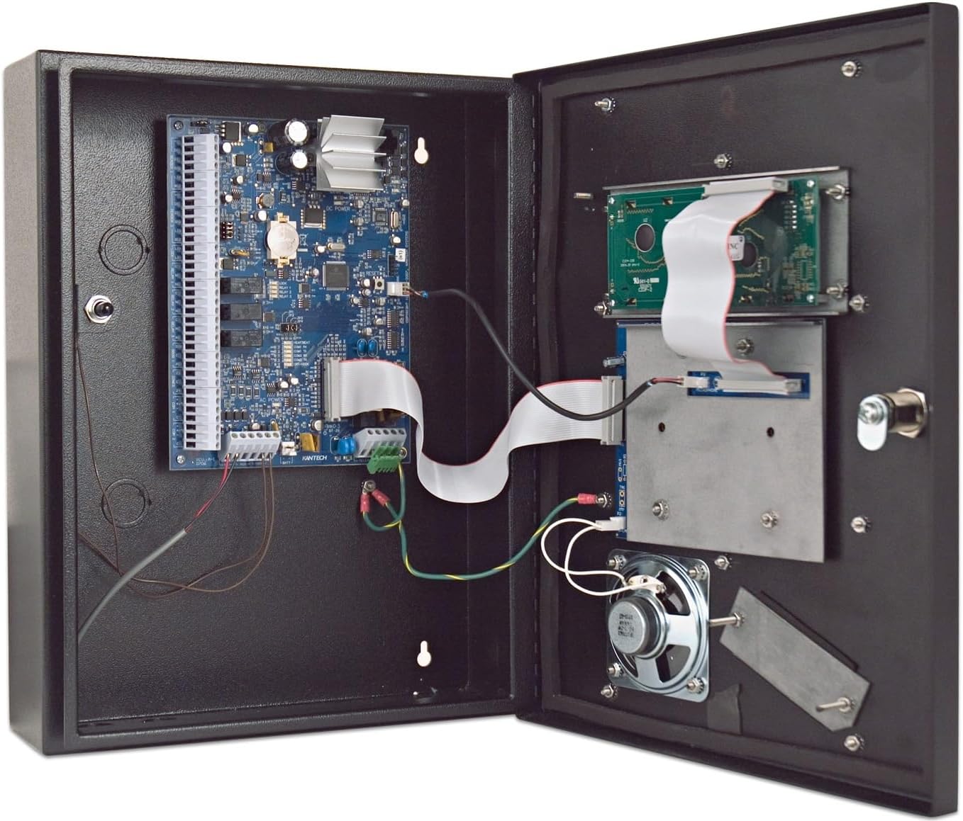 Kantech KTES-US Telephone Entry System, Standard 250 Tenant Capacity, KTES & KTES-CDN EntraPass Software, 16.5 VAC/40 VA Transformer (UL or CSA Approved), Postal Lock Bracket w/Switch & Accessory Kit