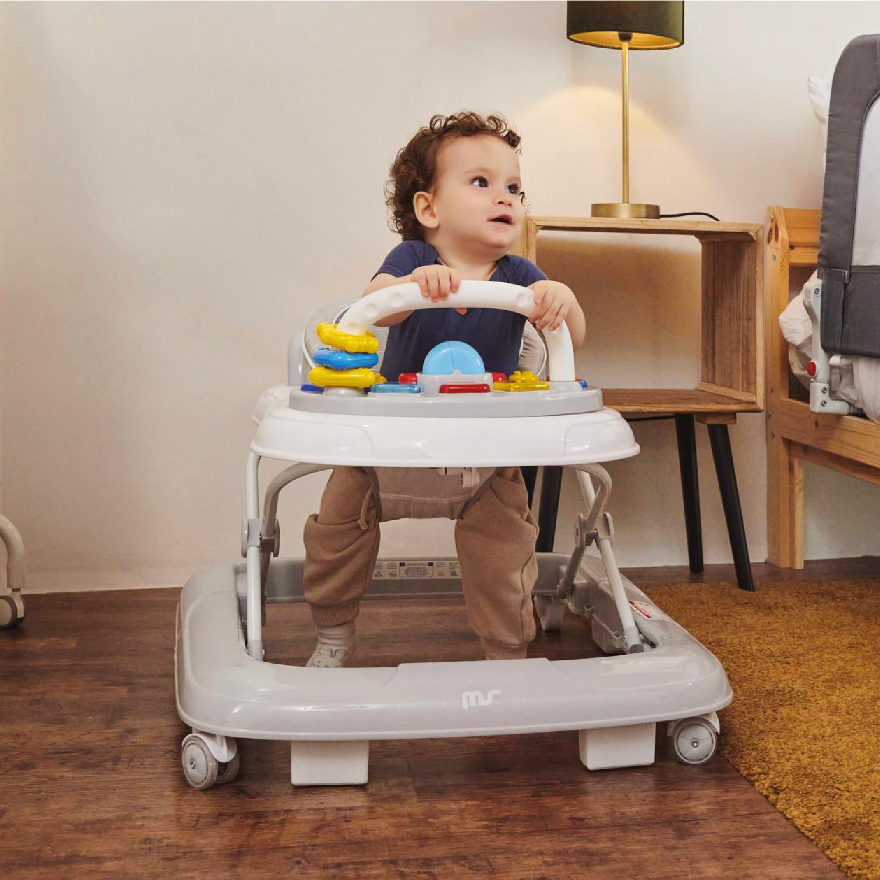 MS BabyWorld – Andador Basic – Andador para Bebé con Bandeja Interactiva | Juegos con Sonido | Base Antivuelco | Ruedas de Silicona | 3 Posiciones de Altura