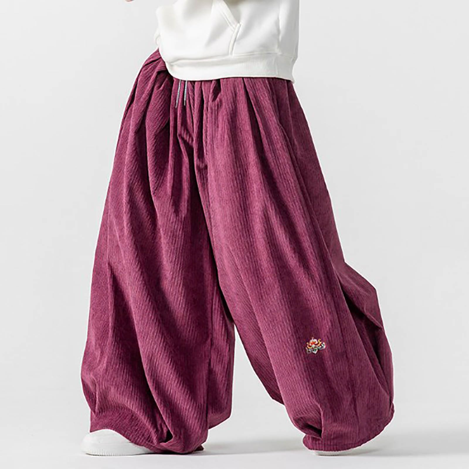 Pantalón Hombre Talla Grande - Pantalones de Pana Casuales para Hombre Diseño Holgado y Cómodo con Cintura Elástica Ajustable