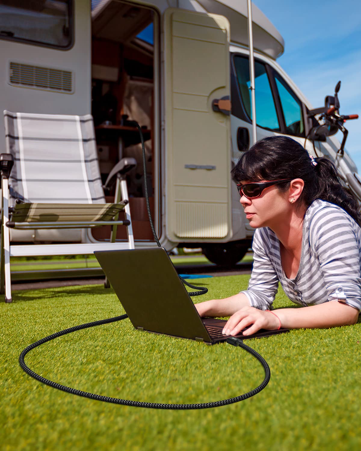 CLEEFUN Extra Lungo Cavo USB C a USB C [8m/26FT], PD 60W/3A Ricarica Rapida Cavo USB Tipo C per Samsung Galaxy S21 S20 S21 + S20+ S22 + Note 20 10 Plus, A70 A71 A50 A51, GooglePixel, Switch e Altro