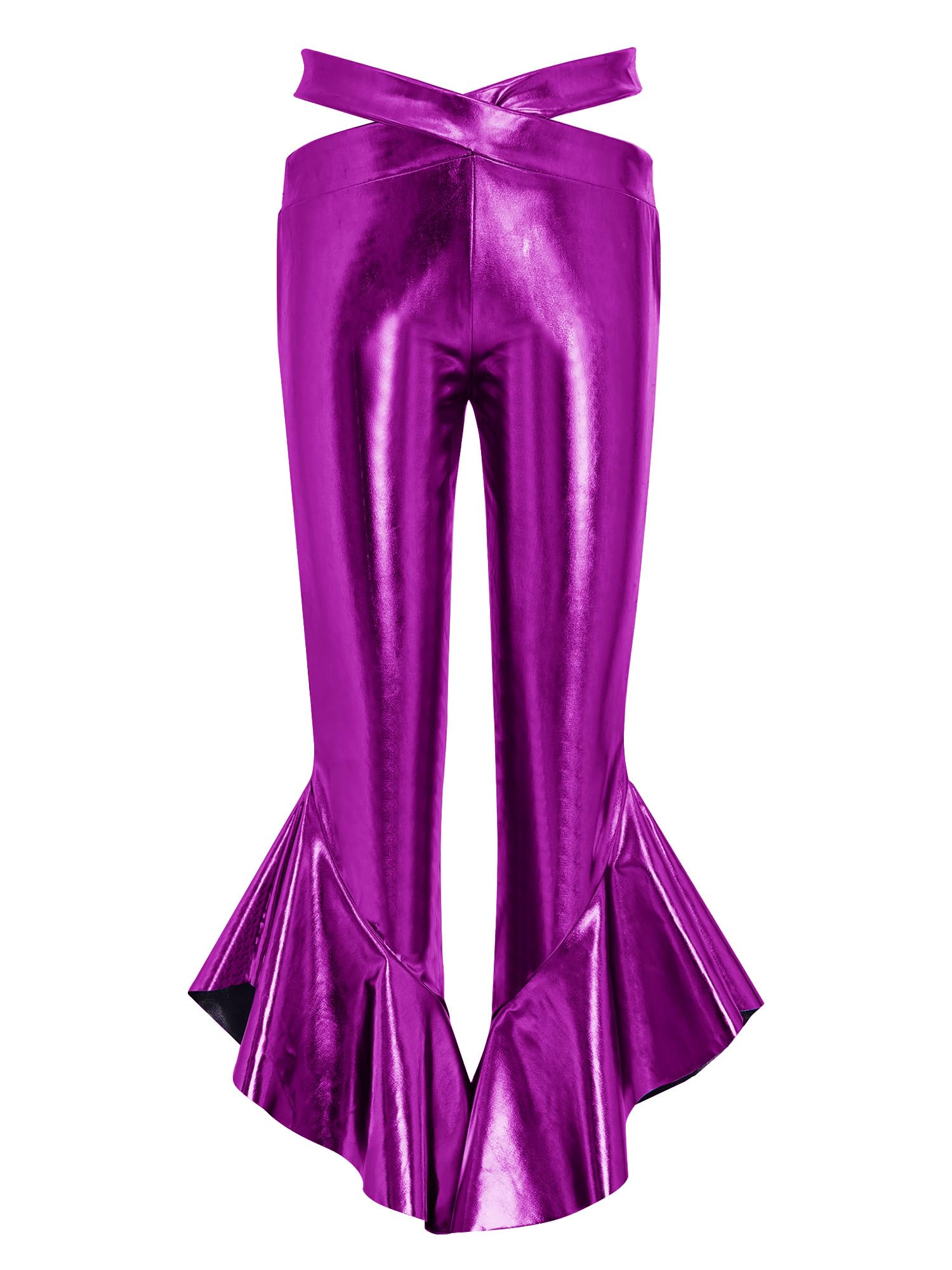 MSemis Enfants Ensemble Hip Hop Enfant Fille Tenues De Danse Avec Paillettes Pour Filles Ensemble Pantalons Danse Jazz Pour Filles Party Violet 15-16 ans