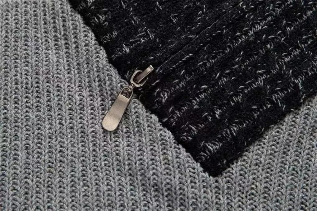 Men's High-Neck Sweater Knitted Top Retro Slim Fit Pullover Clothing Men's Sweater