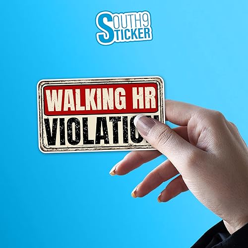 Miniatura 5 de (3 unidades) Calcomanías divertidas de violación de recursos humanos HR vintage, cita del departamento de recursos humanos de 2 pulgadas,